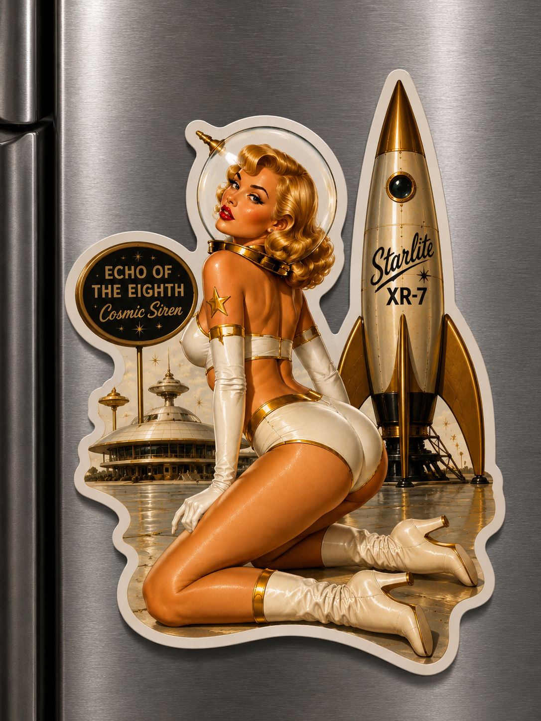 Echo of the Eighth Fridge Magnets - Sci fi Pin Up Babes