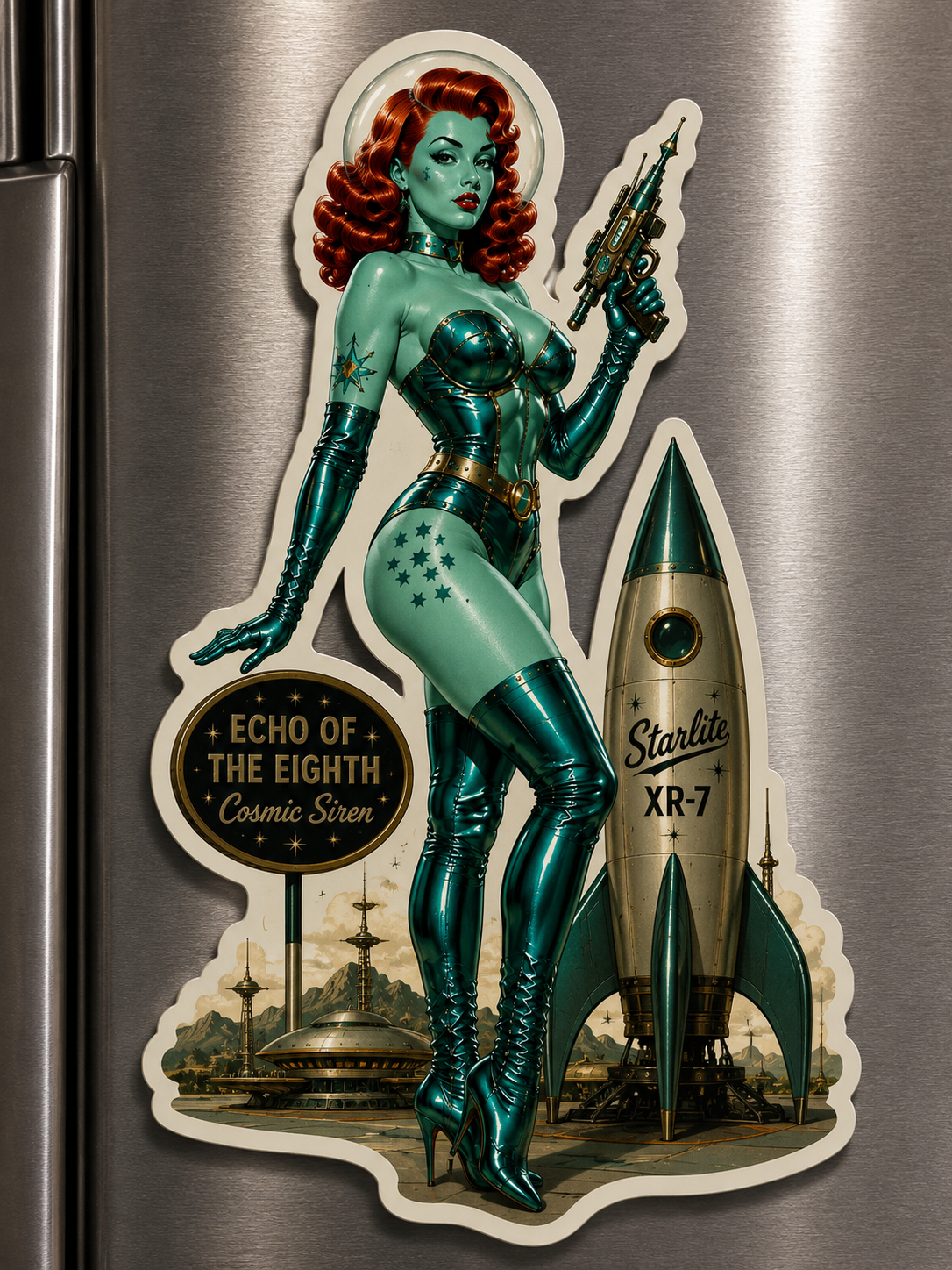 Echo of the Eighth Fridge Magnets - Sci fi Pin Up Babes
